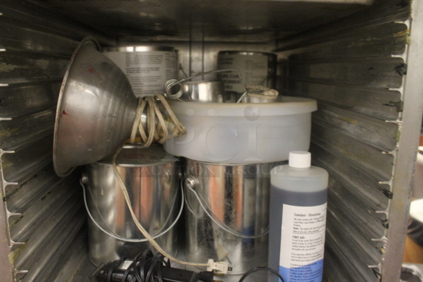 Metal Commercial Portable Enclosed Pan Rack w/ Contents Including Metal Baking Pans and Metal Tins on Commercial Casters. - Image 6 of 7
