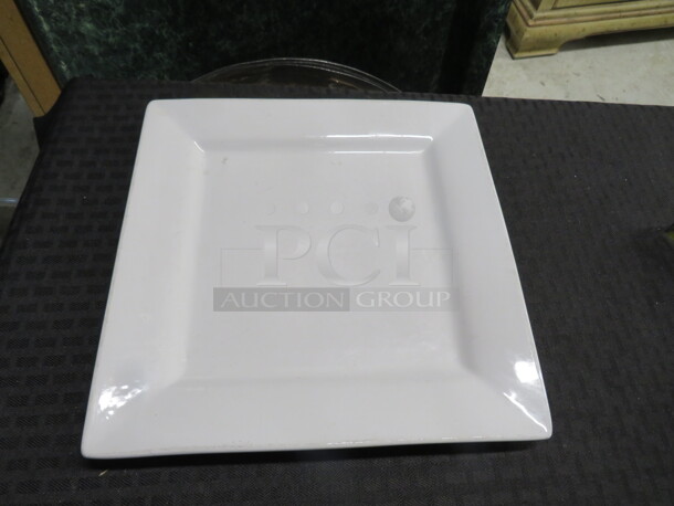 10X10 Square White Plate. 10XBID