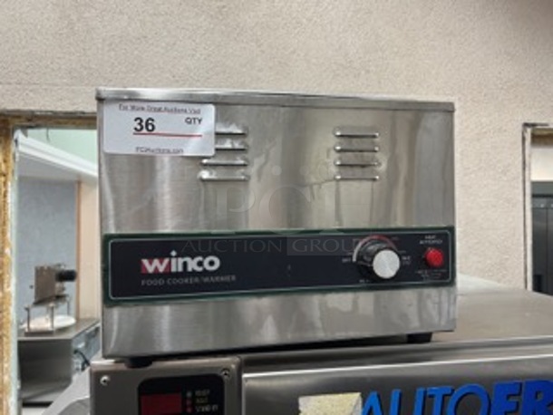 Working! Winco FW-L600 29 in x 14 in x 10 in  Commercial Countertop Electric Food Warmer - 120V, 1500W NSF  Tested and Working!
