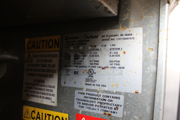 2017 Delfield 18699PTBMP Stainless Steel Commercial Sandwich Salad Prep Table Bain Marie Mega Top on Commercial Casters. 115 Volts, 1 Phase. Tested and Working! - Image 9 of 9