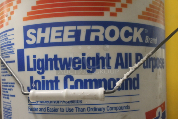 Gray Metal Shelving Unit w/ Contents Including Poly Bucket and Paint Roller Brushes. BUYER MUST REMOVE. - Image 4 of 9