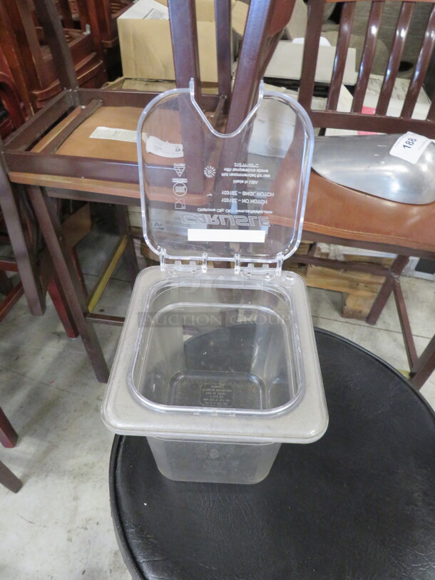 One 1/6 Size 6 Inch Deep Food Storage Container With Lid.  - Image 2 of 2