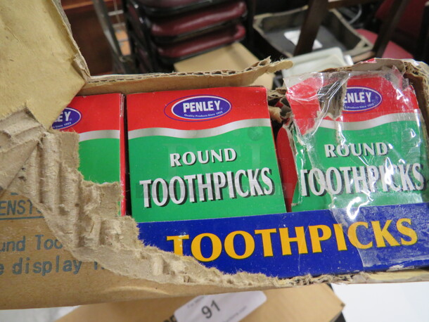 One Case Of 48 Boxes, 250ct Round Toothpicks. - Image 1 of 2