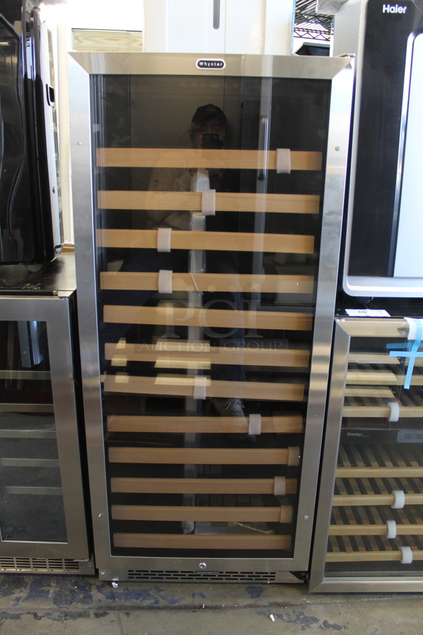 BRAND NEW SCRATCH AND DENT! Whynter BWR-1002SD 100 Bottle Built-in Stainless Steel Compressor Wine Refrigerator Merchandiser with Display Rack and LED display. 115 Volts, 1 Phase. Tested and Working! - Image 1 of 5