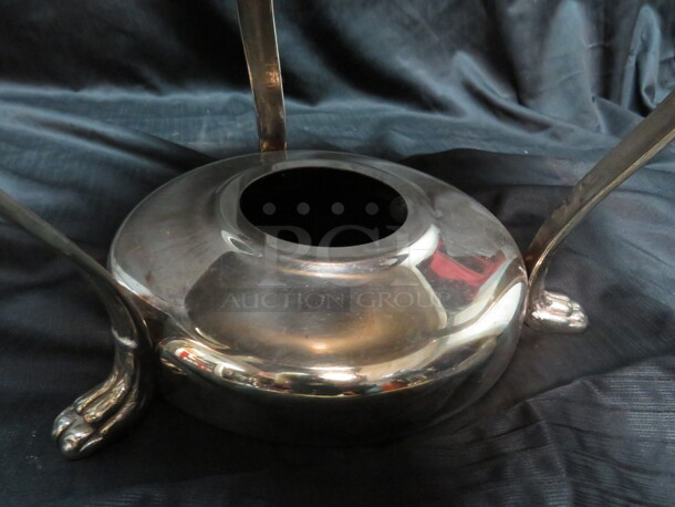 One Vintage Silver 13 Inch Round Chafer With Lid And Lions Head Legs.  - Image 3 of 4