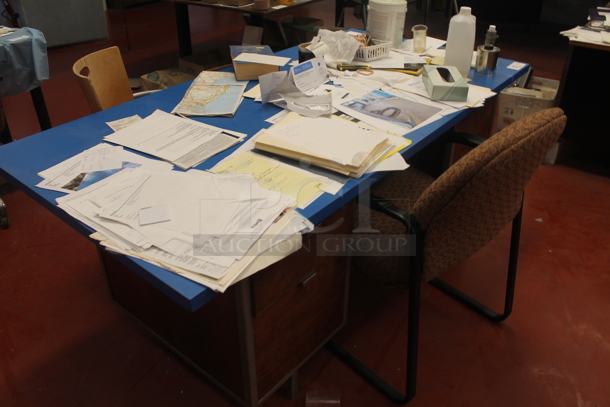 ALL ONE MONEY! Lot of 5 Drawer Desk w/ Contents and 2 Chairs. BUYER MUST REMOVE. - Image 2 of 6