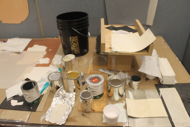 ALL ONE MONEY! Lot of Various Items Including Table w/ Contents, 2 Chairs and Gray Room Dividers. BUYER MUST REMOVE. - Image 3 of 4