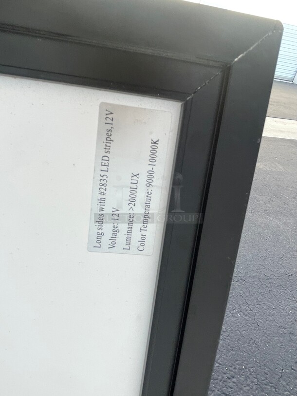 Clean! Commercial Menu Board or Advertisement Board LED DOUBLE SIDED ILLUMINATED MENU NSF 115 Volt Tested and Working!  - Image 5 of 7