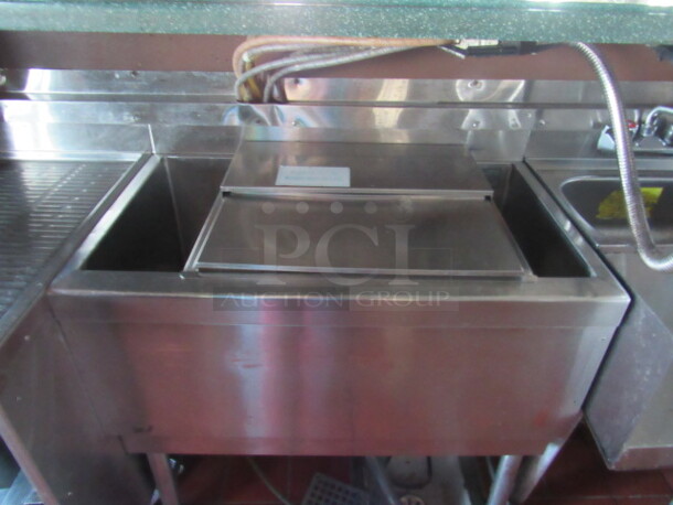 One Stainless Steel Ice Well With Cold Plate, Wunderbar And Gun. 30X20X32 BUYER MUST REMOVE
