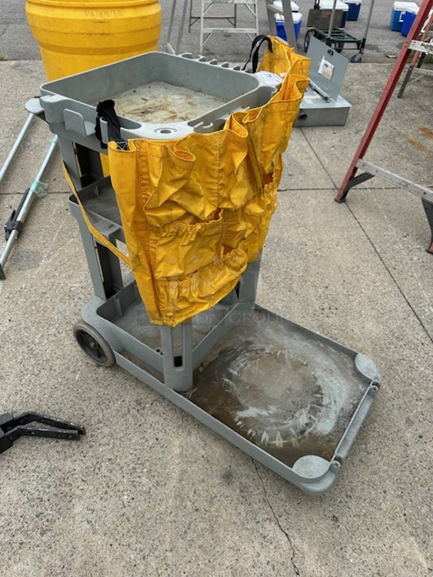 One Poly Itility Cart On Casters. 19X40X38 - Image 1 of 1