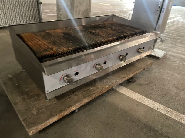 Working! Cooking Performance Group CBL48 48 inch Gas Countertop Lava Briquette Charbroiler NSF Tested and Working!  - Image 3 of 10