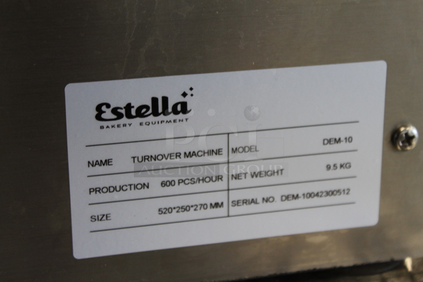 BRAND NEW SCRATCH AND DENT! Estella DEM-10 Stainless Steel Commercial Countertop Manual Turnover Machine. - Image 3 of 3
