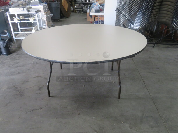 One 60 Inch Round Laminate Folding Table. 60X60X29 - Image 2 of 2