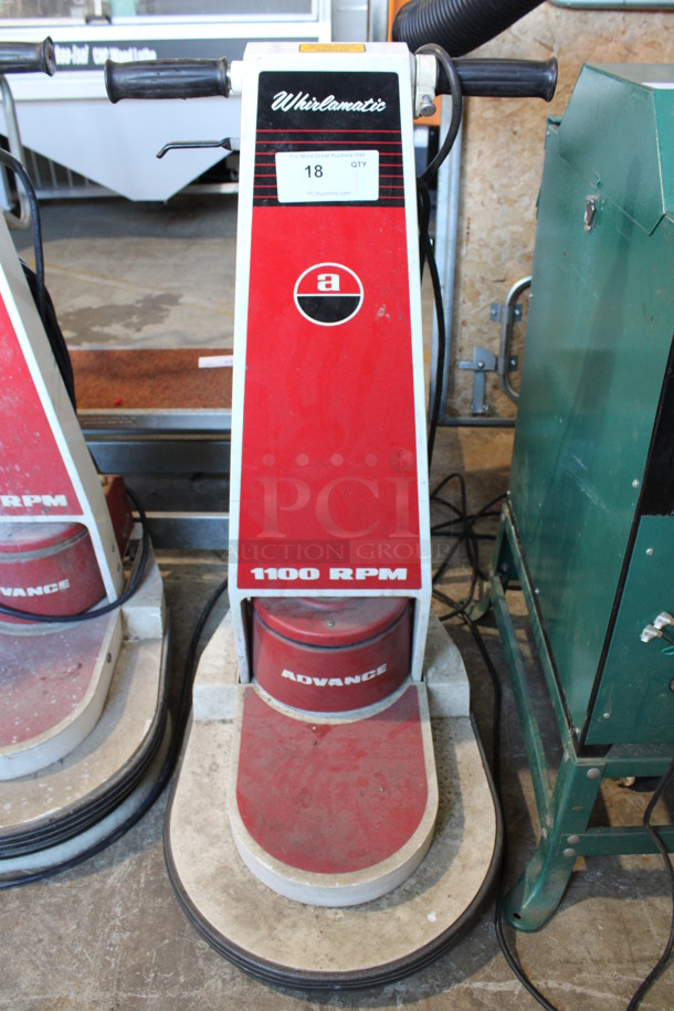 Advance Whirlomatic Metal Commercial Floor Cleaning Machine. 19x30x44. Tested and Working!