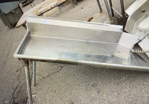 One Stainless Steel Clean Side Dishwasher Table. 60X30X46.