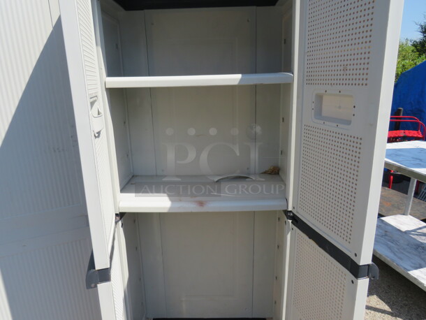 One Poly 2 Door Cabinet With 2 Shelves. 30X20X70