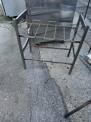 One Stainless Steel Soda Racking. 28X16X29