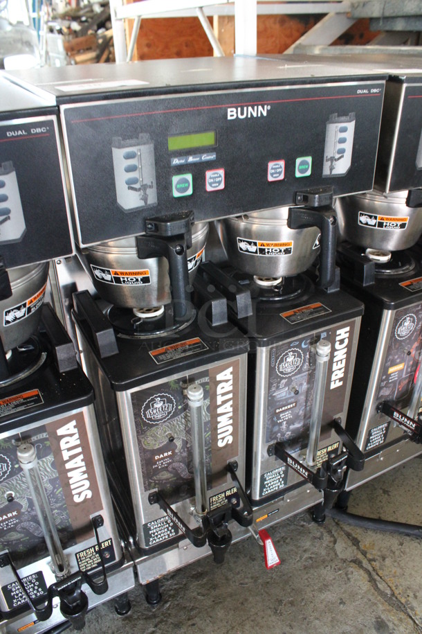 2016 Bunn Model DUAL SH DBC Stainless Steel Commercial Countertop Dual Coffee Machine w/ Hot Water Dispenser, 2 Stainless Steel Brew Baskets and 2 Bunn Model SH SERVER Satellite Servers. 120/208-240 Volts, 1 Phase. 18x24x36. Tested and Working! - Image 3 of 6
