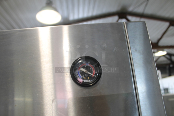 2015 True TG1R-1S ENERGY STAR Stainless Steel Commercial Single Door Reach In Cooler w/ Poly Coated Racks on Commercial Casters. 115 Volts, 1 Phase. Tested and Working! - Image 3 of 10