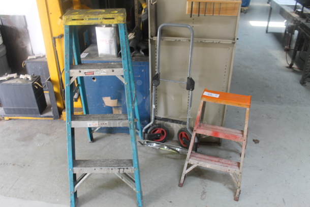 ALL ONE MONEY! Lot of 3 Items; 2 A Frame Ladders and Furniture Dolly - Image 1 of 4