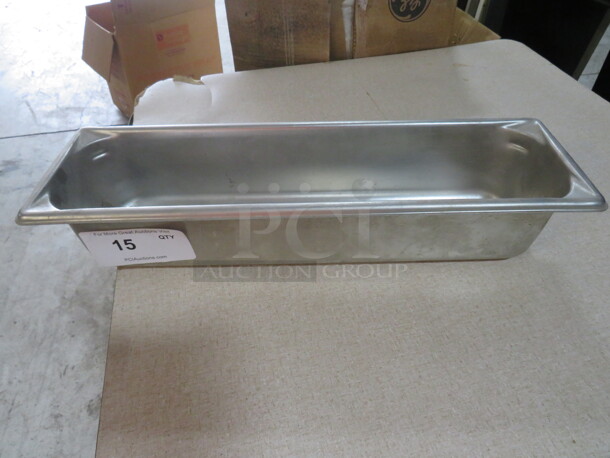 One Half Size Long 4 Inch Deep Hotel Pan. - Image 1 of 1