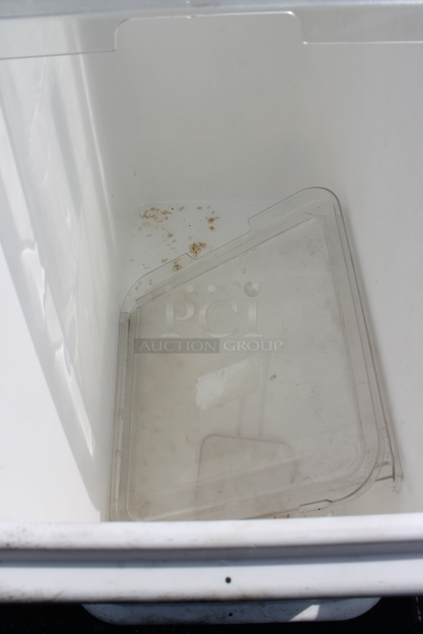 2 White Poly Ingredient Bins on Commercial Casters w/ 1 Lid. 2 Times Your Bid! - Image 4 of 5