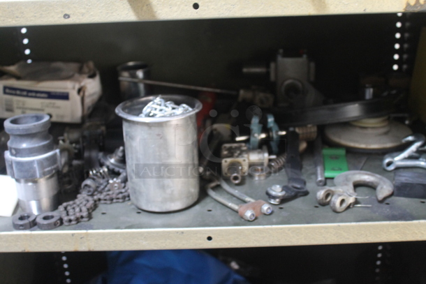 Tan Metal 6 Tier Shelving Unit w/ Contents Including Cleaner. BUYER MUST REMOVE. - Image 11 of 12