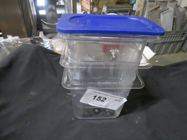 1/9 Size 6 Inch Deep Food Storage Container With Lid. 3XBID