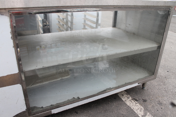 Stainless Steel Commercial Counter w/ Under Shelves and Front Glass Pane. - Image 3 of 4