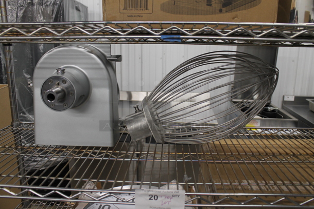 ALL ONE MONEY! Lot of Metal 60 Quart Whisk Attachment for Mixer and Metal Commercial Pelican Head w/ S Blade. Missing Front Piece. - Image 1 of 7