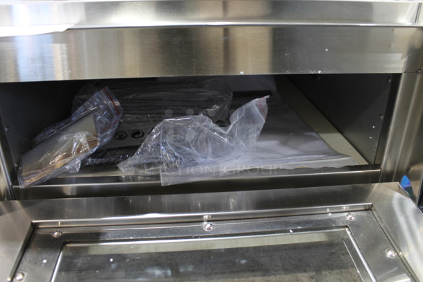 BRAND NEW SCRATCH AND DENT! 2023 Hoocoo CMO-1 Stainless Steel Commercial Countertop Electric Powered Pizza Oven w/ Cooking Stone. 120 Volts, 1 Phase. Tested and Working! - Image 4 of 5