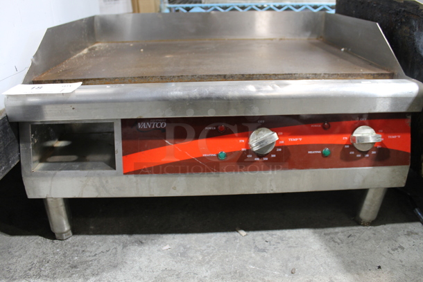 Avantco 177EG24N Stainless Steel Commercial Countertop Electric Powered Flat Top Griddle. 208/240 Volts, 1 Phase.  - Image 3 of 4
