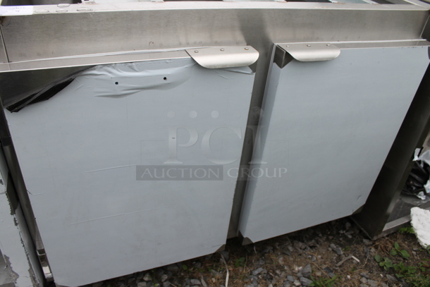 BRAND NEW SCRATCH AND DENT! Stainless Steel Commercial Table Frame w/ 2 Doors and Under Shelf. - Image 3 of 5