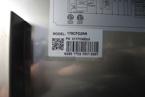 Avantco 178CFD2RR Stainless Steel Commercial 2 Door Reach In Cooler w/ Poly Coated Racks on Commercial Casters. 115 Volts, 1 Phase. Tested and Working! - Image 4 of 6