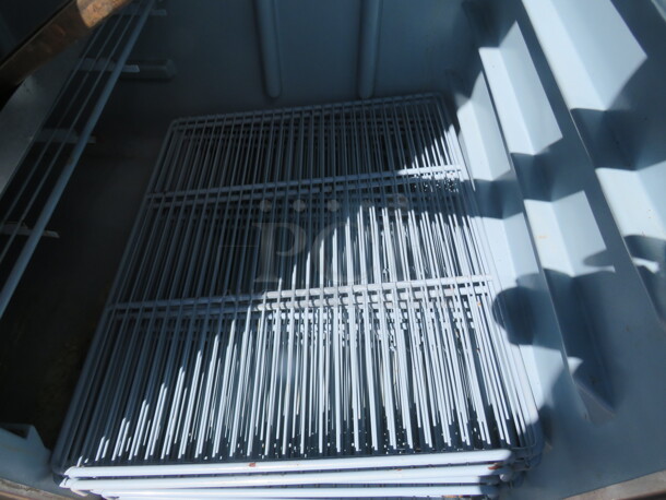 One Delfield 3 Door Refrigerator With 11 Racks On Casters. Working Not Cold. Model# 6076S. 115 Volt. 76X30X80. - Image 2 of 3