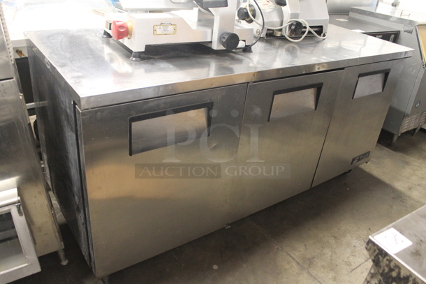 True TUC-72 Stainless Steel Commercial 3 Door Undercounter Cooler on Commercial Casters. 115 Volts, 1 Phase. Tested and Working! - Image 1 of 8