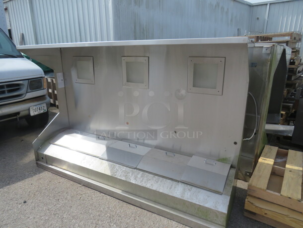 One Stainless Steel 8 Foot Hood System With Filters, Return Air, Ansul And Box. Model# SHC-C-W-94-625-ND-60. 95X24X59 - Image 1 of 6