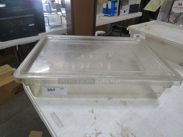 One 8.75 Gallon Food Storage Container With lid.