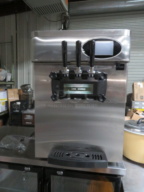 One WORKING Vevor Countertop Ice Cream Machine. Model# YKF-826T. 110 Volt. 21X28X30 - Image 1 of 3