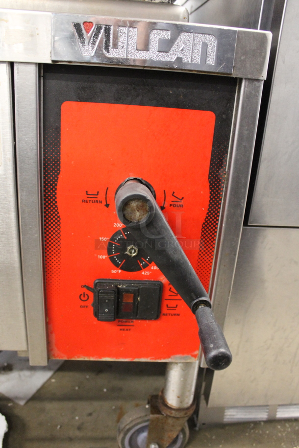 Vulcan Stainless Steel Commercial Natural Gas Powered Floor Style 40 Gallon Tilting Braising Pan on Commercial Casters. - Image 6 of 7