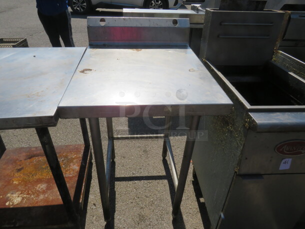 One Stainless Steel Table With Back Splash. 24X32X42 - Image 1 of 1