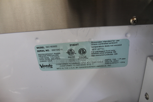 BRAND NEW! Vendo NIC183S02 Metal Commercial Mobile Open Air Ice Cream Freezer w/ Baskets. 220 Volts. - Image 7 of 7