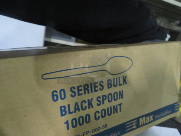One Open Box Of Black Poly Spoons. - Image 3 of 3