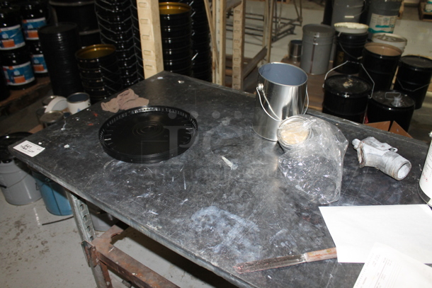 Metal Table w/ Contents on Commercial Casters. - Image 4 of 5