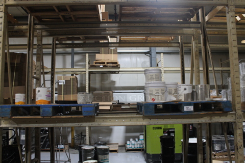 ALL ONE MONEY! TWO PALLET LOT of Various Items Including Pro Guard Proflex Primer and Liquid Roof. BUYER MUST REMOVE.