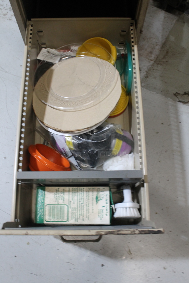 Metal 2 Drawer Filing Cabinet w/ Contents. BUYER MUST REMOVE. - Image 5 of 5