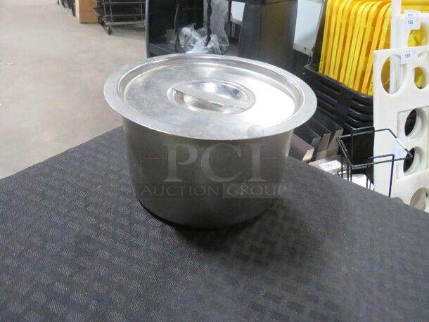 7X4 Stainless Steel Crock With Lid. 10XBID 