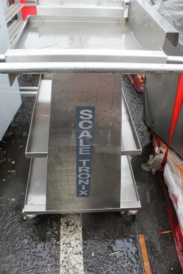 Stainless Steel Commercial 3 Tier Cart w/ Handles on Commercial Casters.  - Image 4 of 4