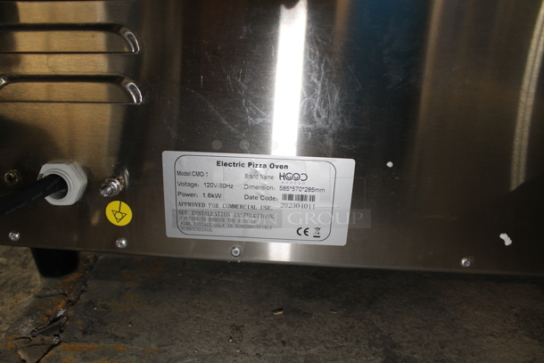 BRAND NEW SCRATCH AND DENT! 2023 Hoocoo CMO-1 Stainless Steel Commercial Countertop Electric Powered Pizza Oven w/ Cooking Stone. 120 Volts, 1 Phase. Tested and Working! - Image 4 of 4