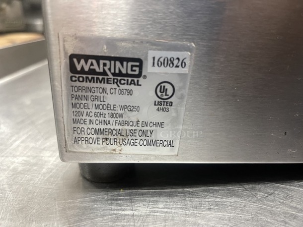 Waring WPG250 Panini Supremo Grooved Top & Bottom Panini Sandwich Grill - 14 1/2 x 11 Cooking Surface - 120V, 1800W Tested and Working! - Image 11 of 12